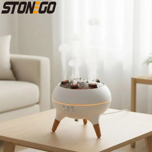 VaultedGoods Jellyfish humidifier with realistic jellyfish design and soft glowing light in a clear water tank.