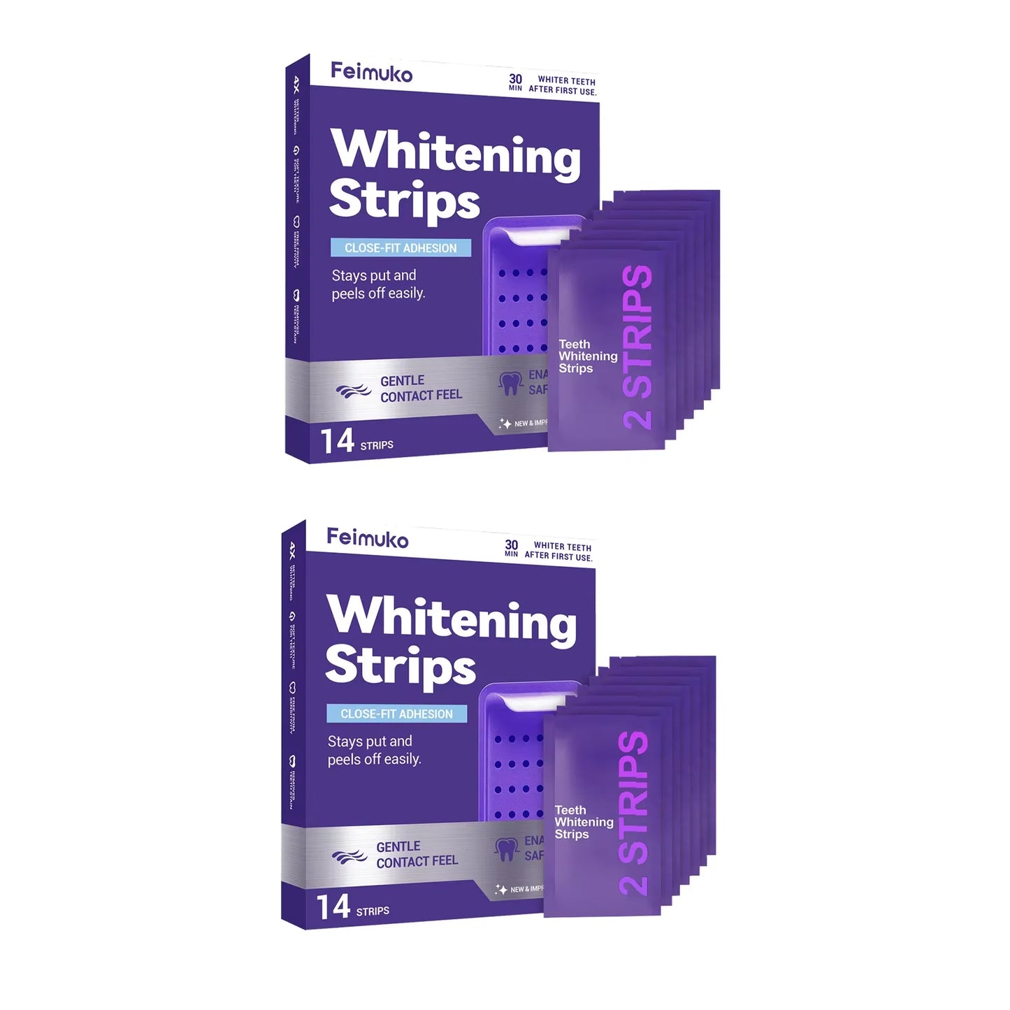 VaultedGoods teeth whitening strips for a radiant smile, showing the sleek packaging and strips inside for fast 7-day results.